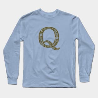 Letter Q Khaki Long Sleeve T-Shirt